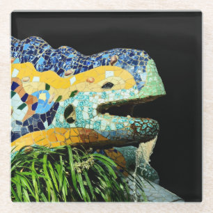 Dessous-de-verre En Verre Barcelone, Gaudi - lézard, Espagne (dinning)