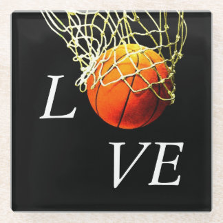 Dessous-de-verre En Verre Basket-ball I Love