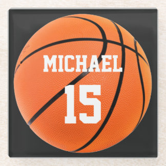 Dessous-de-verre En Verre Basket-ball Votre nom