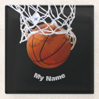 Dessous-de-verre En Verre Basket-ball Votre nom