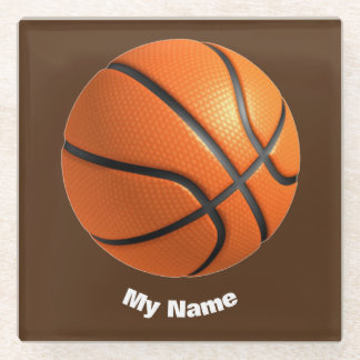 Dessous-de-verre En Verre Basket-ball Votre nom