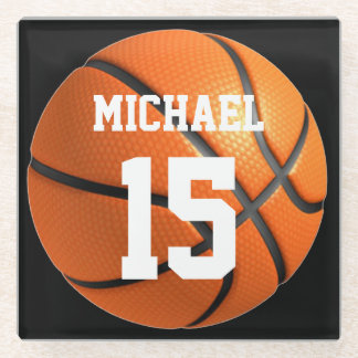 Dessous-de-verre En Verre Basket-ball Votre nom