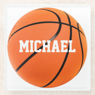 Dessous-de-verre En Verre Basket-ball Votre nom