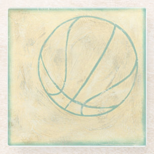 Dessous-de-verre En Verre Basket bleu par Chariklia Zarris