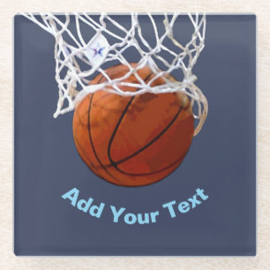 Dessous-de-verre En Verre Basketball Votre nom Texte Message Slogan Personna