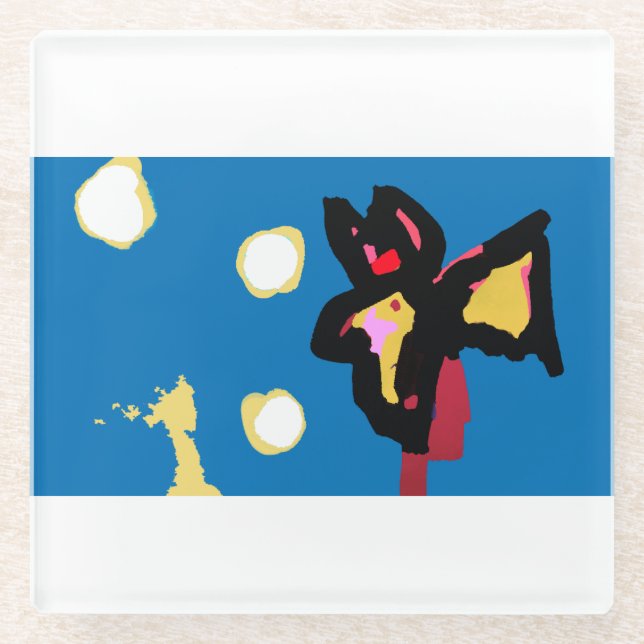 Dessous-de-verre En Verre Bat fly night (Devant)