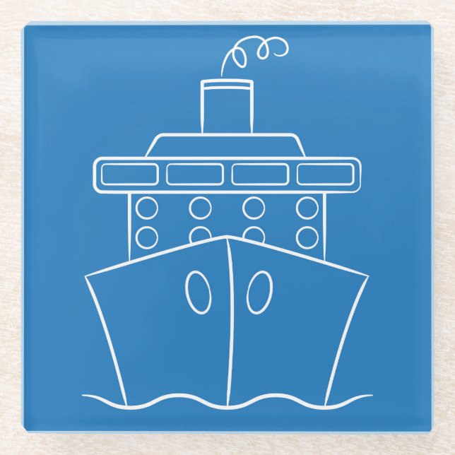 Dessous-de-verre En Verre Bateau de croisière (Devant)