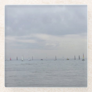Dessous-de-verre En Verre Bateaux de course de yacht en ligne