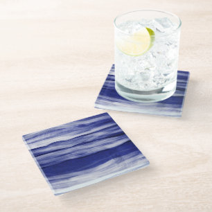 Dessous-de-verre En Verre Beach House Blue Stripes