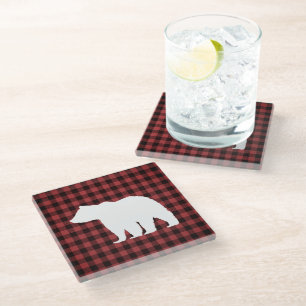 Dessous-de-verre En Verre Bear Mountain Buffalo Check Marble Pierre Dessous