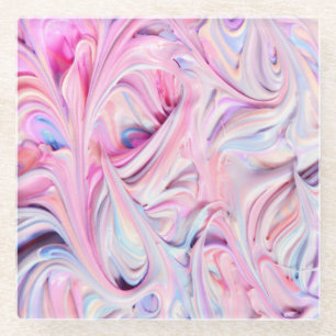 Dessous-de-verre En Verre Beau et coloré liquide Marshmallow