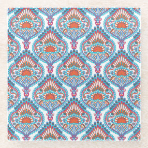 Dessous-de-verre En Verre Beau et coloré Ornate Motif Paisley
