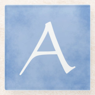 Dessous-de-verre En Verre Beau monogramme bleu