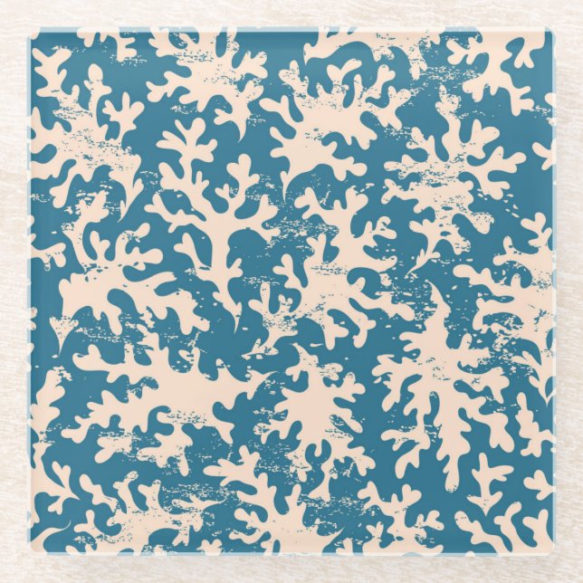 Dessous-de-verre En Verre Beau Motif corallien (Devant)