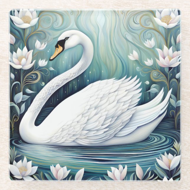 Dessous-de-verre En Verre Beau Swan (Devant)
