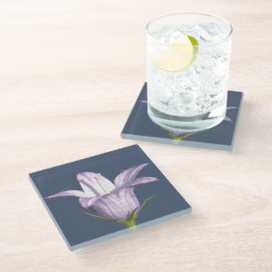 Dessous-de-verre En Verre Belle fleur de cloche bleue