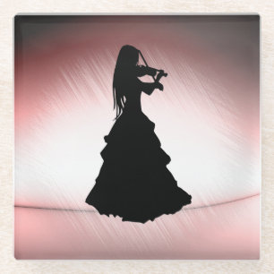Dessous-de-verre En Verre Belle Gitane Joue du Violon