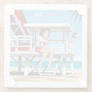 Dessous-de-verre En Verre Belle journée avec moi sur Sunny Beach. Dessous-de