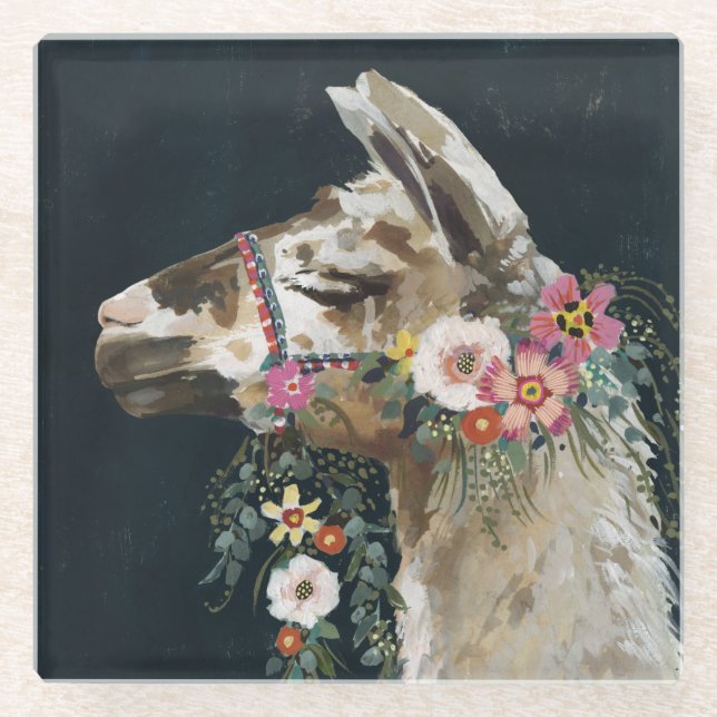 Dessous-de-verre En Verre Belle Llama (Devant)