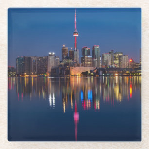 Dessous-de-verre En Verre Belle Toronto Canada Soirée Skyline