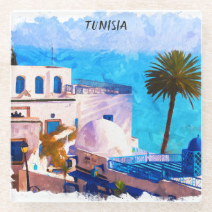 Dessous-de-verre En Verre Belle Tunisie Panorama