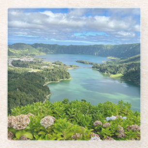Dessous-de-verre En Verre Belle vue sur Sete Cidades Caldera, Açores