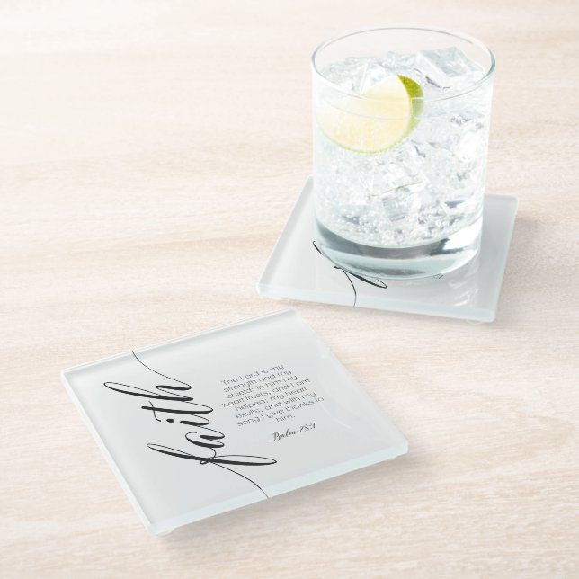 Dessous-de-verre En Verre Bible verset Foi Écriture Verre Dessous de verre (Incliné)