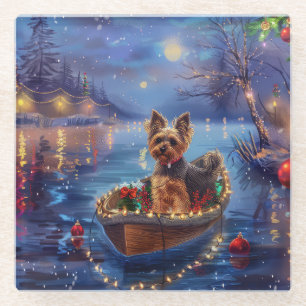 Dessous-de-verre En Verre Biewer Terrier Noël Festive Voyage