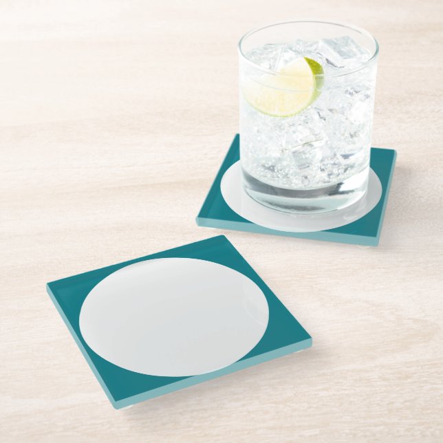 Dessous-de-verre En Verre Big Dot blanc + votre dos. & idées (Incliné)