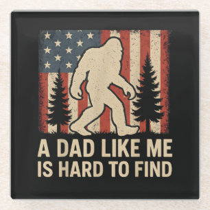 Dessous-de-verre En Verre Bigfoot Patriotique Un Papa Comme Moi Est Dur à Tr