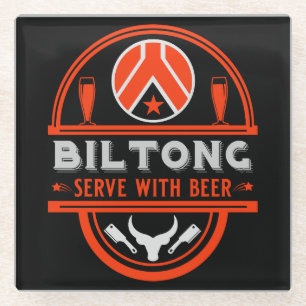 Dessous-de-verre En Verre Biltong Et Bière