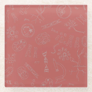 Dessous-de-verre En Verre Biologie diagramme conception dusky rose