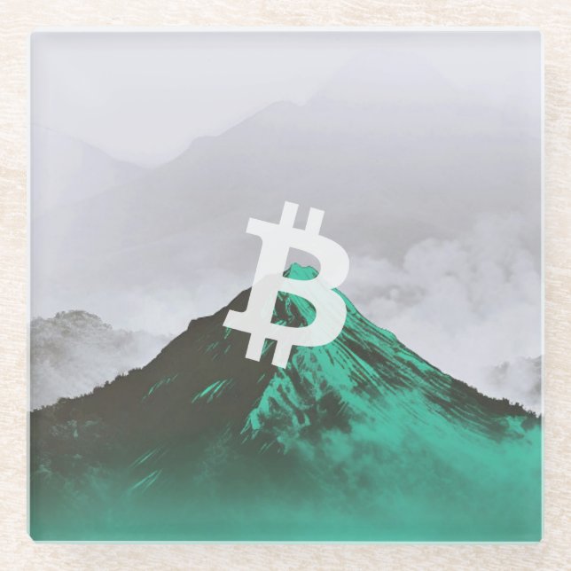 Dessous-de-verre En Verre Bitcoin All-Time-High (ATH) (Devant)