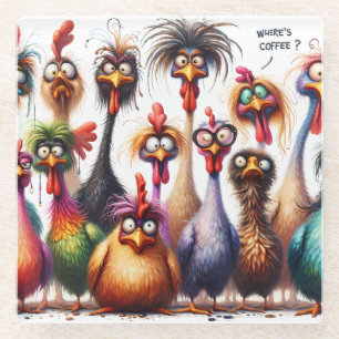 Dessous-de-verre En Verre Bizarres de café