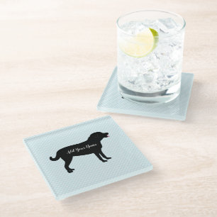 Dessous-de-verre En Verre Black Lab Dog Nom personnalisé