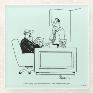 Dessous-de-verre En Verre Blâme de bureau