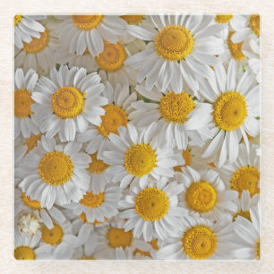 Dessous-de-verre En Verre Blancs : Beau Arrière - plan Floral