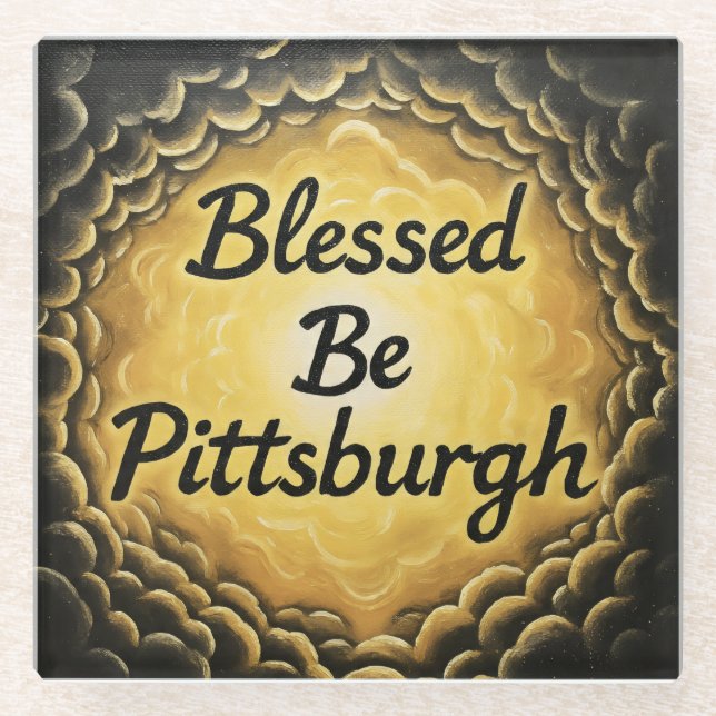 Dessous-de-verre En Verre BlessedBePittsburgh (Devant)