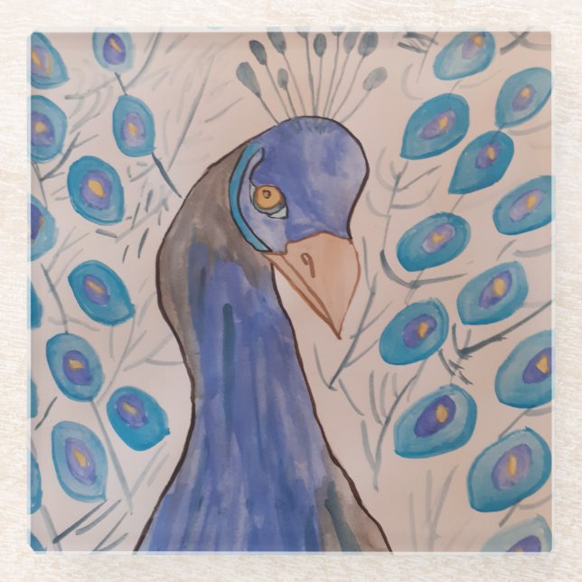 Dessous-de-verre En Verre Bleu (Devant)