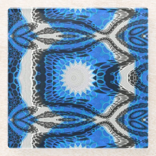 Dessous-de-verre En Verre Bleu atomique (Devant)