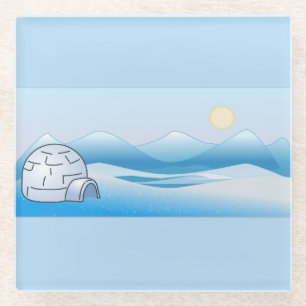 Dessous-de-verre En Verre Bleu de l'Igloo arctique