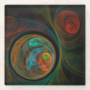 Dessous-de-verre En Verre Bleu de renaissance Art Abstrait