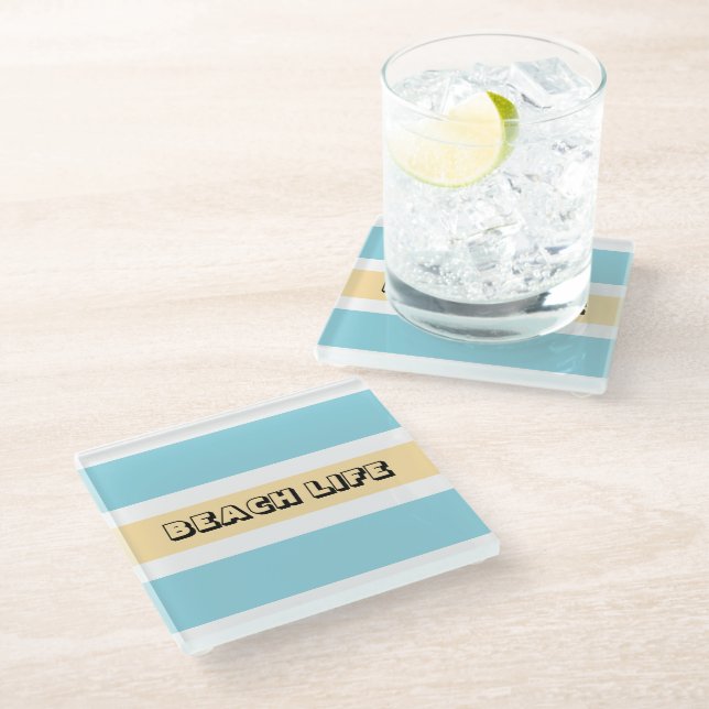Dessous-de-verre En Verre Bleu Et Jaune (Incliné)