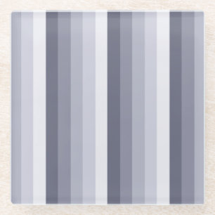 Dessous-de-verre En Verre Bleu gris rayures
