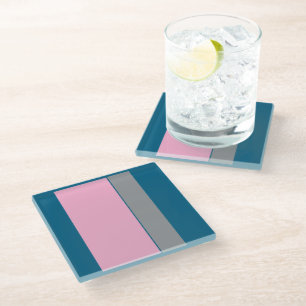 Dessous-de-verre En Verre Bleu Pétrole CottonCandy