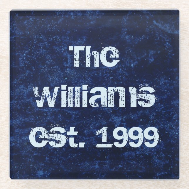 Dessous-de-verre En Verre Bleu superbe (Devant)