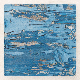 Dessous-de-verre En Verre Bleu vintage : Vieille texture en bois