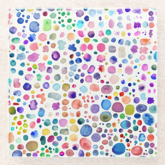 Dessous-de-verre En Verre Blobs aquarelle (Devant)