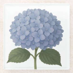 Dessous-de-verre En Verre Blue Hydrangea Botanical Illustration Design