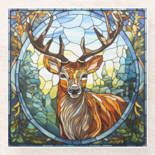 Dessous-de-verre En Verre Boeuf de bois de verre tendu